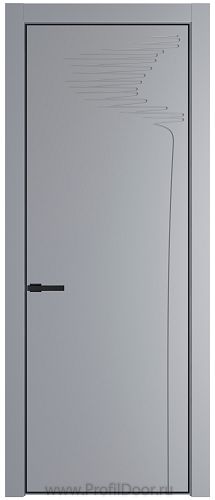 Дверь Profil Doors 25PA цвет Смоки (RAL 870-02) цвет профиля Черный матовый RAL9005