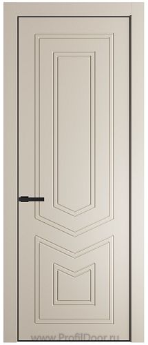 Дверь Profil Doors 29PA цвет Кремовая Магнолия (RAL 120-04) цвет профиля Черный матовый RAL9005