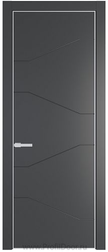 Дверь Profil Doors 2PA цвет Графит (Pantone 425С) цвет профиля Белый матовый RAL9003