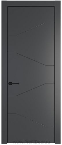 Дверь Profil Doors 2PA цвет Графит (Pantone 425С) цвет профиля Черный матовый RAL9005