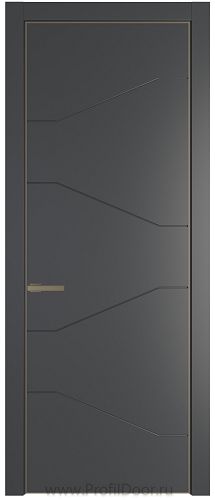 Дверь Profil Doors 2PA цвет Графит (Pantone 425С) цвет профиля Шампань