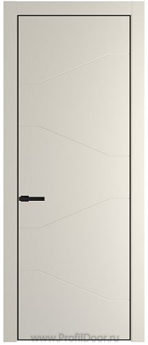 Дверь Profil Doors 2PA цвет Кремовая Магнолия (RAL 120-04) цвет профиля Черный матовый RAL9005