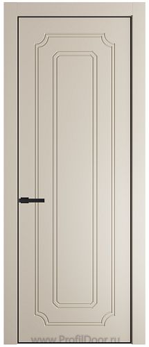 Дверь Profil Doors 30PA цвет Кремовая Магнолия (RAL 120-04) цвет профиля Черный матовый RAL9005