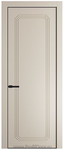 Дверь Profil Doors 32PA цвет Кремовая Магнолия (RAL 120-04) цвет профиля Черный матовый RAL9005