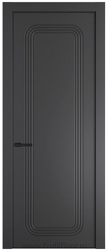 Дверь Profil Doors 33PA цвет Графит (Pantone 425С) цвет профиля Черный матовый RAL9005