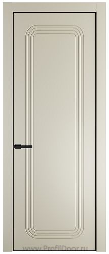 Дверь Profil Doors 33PA цвет Перламутр белый цвет профиля Черный матовый RAL9005