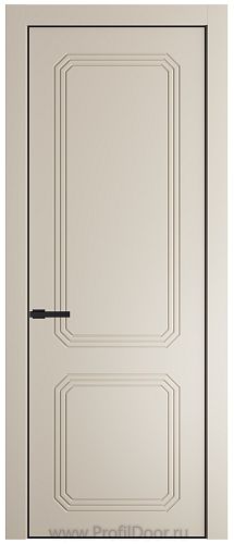 Дверь Profil Doors 34PA цвет Кремовая Магнолия (RAL 120-04) цвет профиля Черный матовый RAL9005