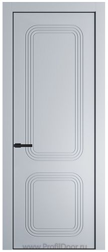 Дверь Profil Doors 35PA цвет Лайт Грей (RAL 870-01) цвет профиля Черный матовый RAL9005