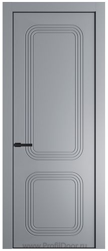 Дверь Profil Doors 35PA цвет Смоки (RAL 870-02) цвет профиля Черный матовый RAL9005
