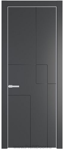 Дверь Profil Doors 3PA цвет Графит (Pantone 425С) цвет профиля Белый матовый RAL9003