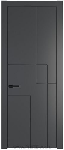 Дверь Profil Doors 3PA цвет Графит (Pantone 425С) цвет профиля Черный матовый RAL9005