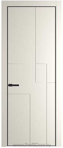 Дверь Profil Doors 3PA цвет Перламутр белый цвет профиля Черный матовый RAL9005