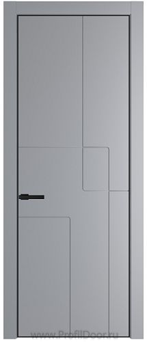 Дверь Profil Doors 3PA цвет Смоки (RAL 870-02) цвет профиля Черный матовый RAL9005