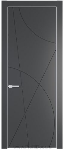 Дверь Profil Doors 4PA цвет Графит (Pantone 425С) цвет профиля Белый матовый RAL9003