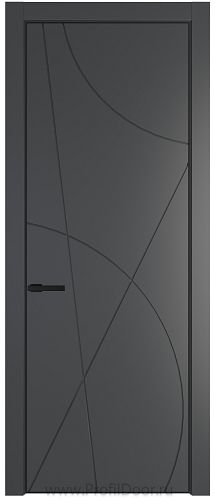 Дверь Profil Doors 4PA цвет Графит (Pantone 425С) цвет профиля Черный матовый RAL9005