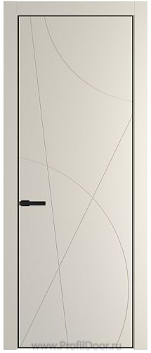Дверь Profil Doors 4PA цвет Кремовая Магнолия (RAL 120-04) цвет профиля Черный матовый RAL9005