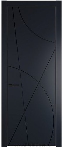Дверь Profil Doors 4PA цвет Нэви Блу (RAL 7016) цвет профиля Черный матовый RAL9005