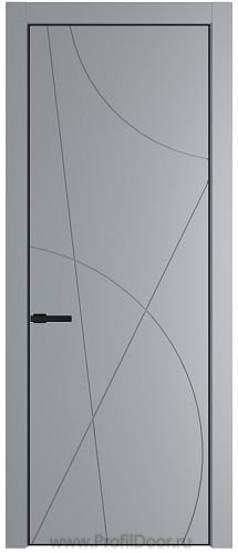 Дверь Profil Doors 4PA цвет Смоки (RAL 870-02) цвет профиля Черный матовый RAL9005