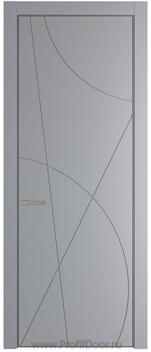 Дверь Profil Doors 4PA цвет Смоки (RAL 870-02) цвет профиля Никель матовый