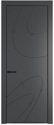 Дверь Profil Doors 5PA цвет Графит (Pantone 425С) цвет профиля Черный матовый RAL9005