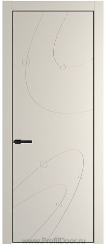 Дверь Profil Doors 5PA цвет Кремовая Магнолия (RAL 120-04) цвет профиля Черный матовый RAL9005