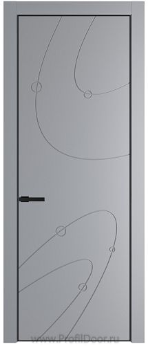 Дверь Profil Doors 5PA цвет Смоки (RAL 870-02) цвет профиля Черный матовый RAL9005