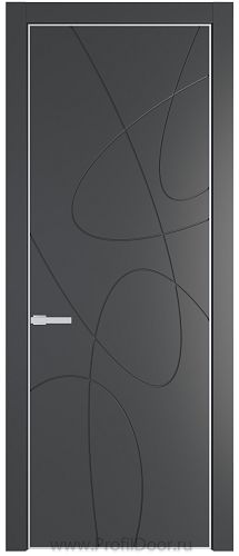 Дверь Profil Doors 6PA цвет Графит (Pantone 425С) цвет профиля Белый матовый RAL9003