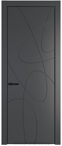 Дверь Profil Doors 6PA цвет Графит (Pantone 425С) цвет профиля Черный матовый RAL9005