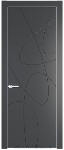 Дверь Profil Doors 6PA цвет Графит (Pantone 425С) цвет профиля Серебро