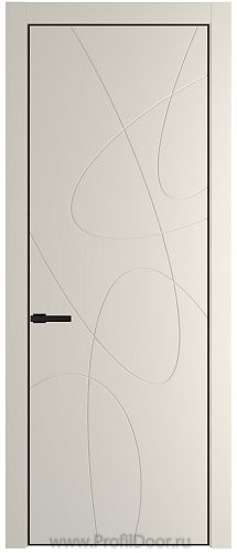 Дверь Profil Doors 6PA цвет Кремовая Магнолия (RAL 120-04) цвет профиля Черный матовый RAL9005