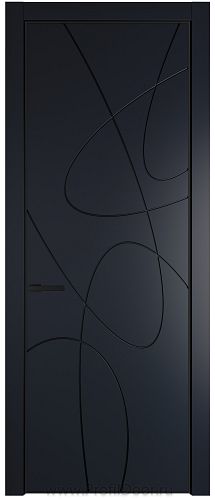 Дверь Profil Doors 6PA цвет Нэви Блу (RAL 7016) цвет профиля Черный матовый RAL9005