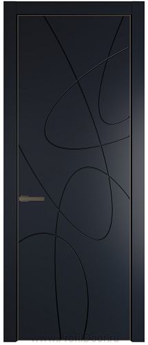Дверь Profil Doors 6PA цвет Нэви Блу (RAL 7016) цвет профиля Деорэ