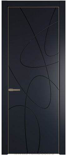 Дверь Profil Doors 6PA цвет Нэви Блу (RAL 7016) цвет профиля Шампань