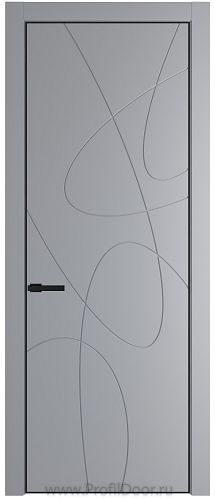 Дверь Profil Doors 6PA цвет Смоки (RAL 870-02) цвет профиля Черный матовый RAL9005