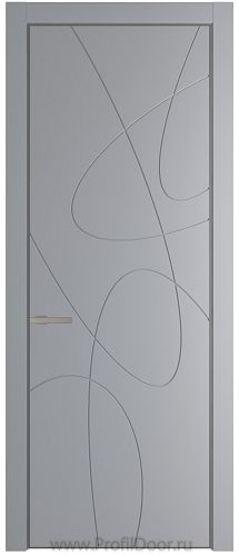 Дверь Profil Doors 6PA цвет Смоки (RAL 870-02) цвет профиля Никель матовый