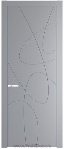 Дверь Profil Doors 6PA цвет Смоки (RAL 870-02) цвет профиля Серебро