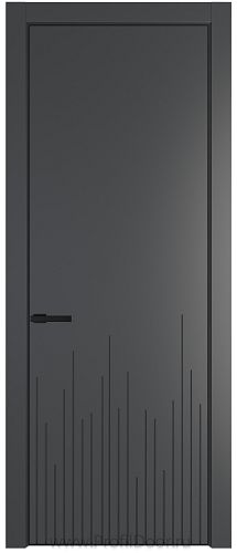 Дверь Profil Doors 7PA цвет Графит (Pantone 425С) цвет профиля Черный матовый RAL9005