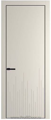 Дверь Profil Doors 7PA цвет Кремовая Магнолия (RAL 120-04) цвет профиля Черный матовый RAL9005