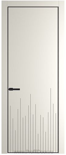 Дверь Profil Doors 7PA цвет Перламутр белый цвет профиля Черный матовый RAL9005