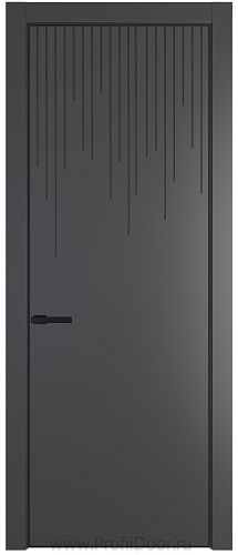 Дверь Profil Doors 8PA цвет Графит (Pantone 425С) цвет профиля Черный матовый RAL9005