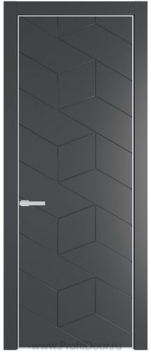 Дверь Profil Doors 9PA цвет Графит (Pantone 425С) цвет профиля Белый матовый RAL9003