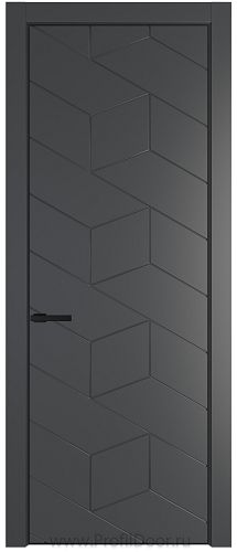 Дверь Profil Doors 9PA цвет Графит (Pantone 425С) цвет профиля Черный матовый RAL9005