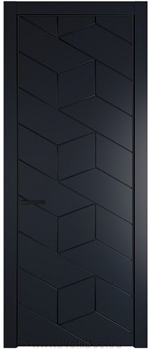 Дверь Profil Doors 9PA цвет Нэви Блу (RAL 7016) цвет профиля Черный матовый RAL9005