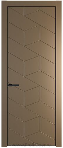Дверь Profil Doors 9PA цвет Перламутр золото цвет профиля Черный матовый RAL9005