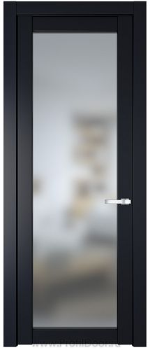 Дверь Profil Doors 1.1.2PD цвет Нэви Блу (RAL 7016) стекло Матовое