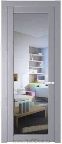 Дверь Profil Doors 1.1.2PD цвет Смоки (RAL 870-02) стекло Прозрачное