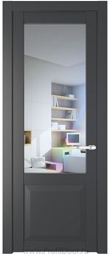 Дверь Profil Doors 1.2.2PD цвет Графит (Pantone 425С) стекло Прозрачное