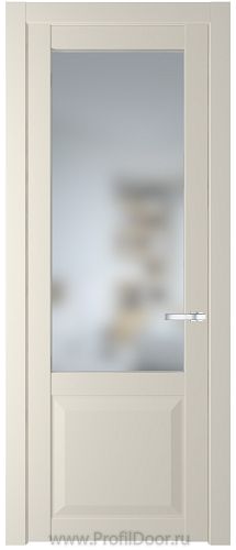 Дверь Profil Doors 1.2.2PD цвет Кремовая Магнолия (RAL 120-04) стекло Матовое