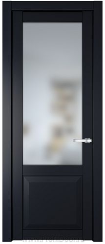 Дверь Profil Doors 1.2.2PD цвет Нэви Блу (RAL 7016) стекло Матовое