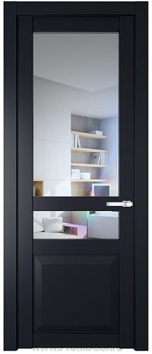 Дверь Profil Doors 1.5.4PD цвет Нэви Блу (RAL 7016) стекло Прозрачное